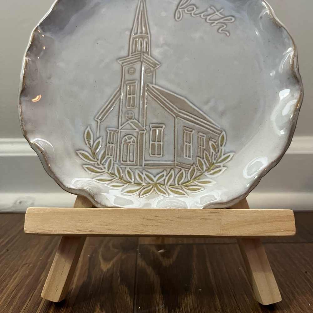 Mud Pie Faith Church Ceramic Platter